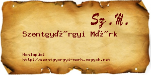 Szentgyörgyi Márk névjegykártya