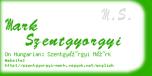 mark szentgyorgyi business card